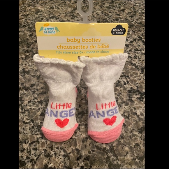 Angel of Mine Baby Booties; 3 pairs; newborn. NWT. - Picture 2 of 4